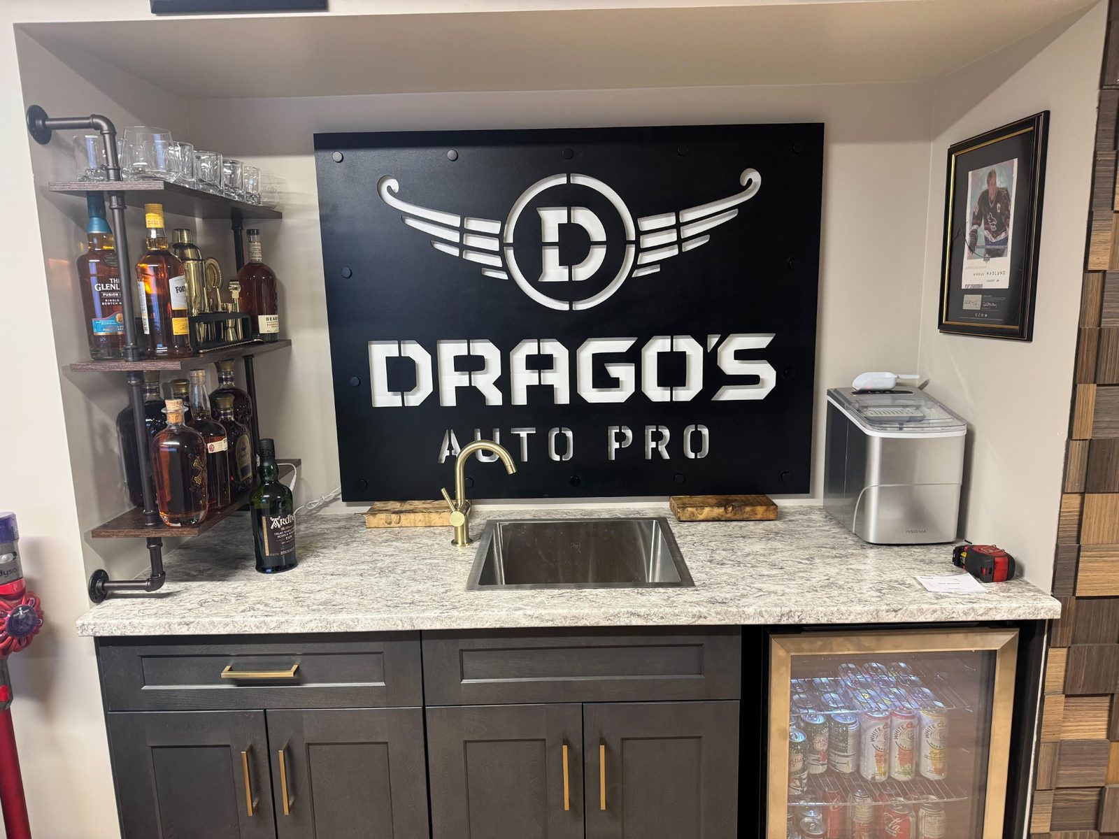 Custom metal sign installed